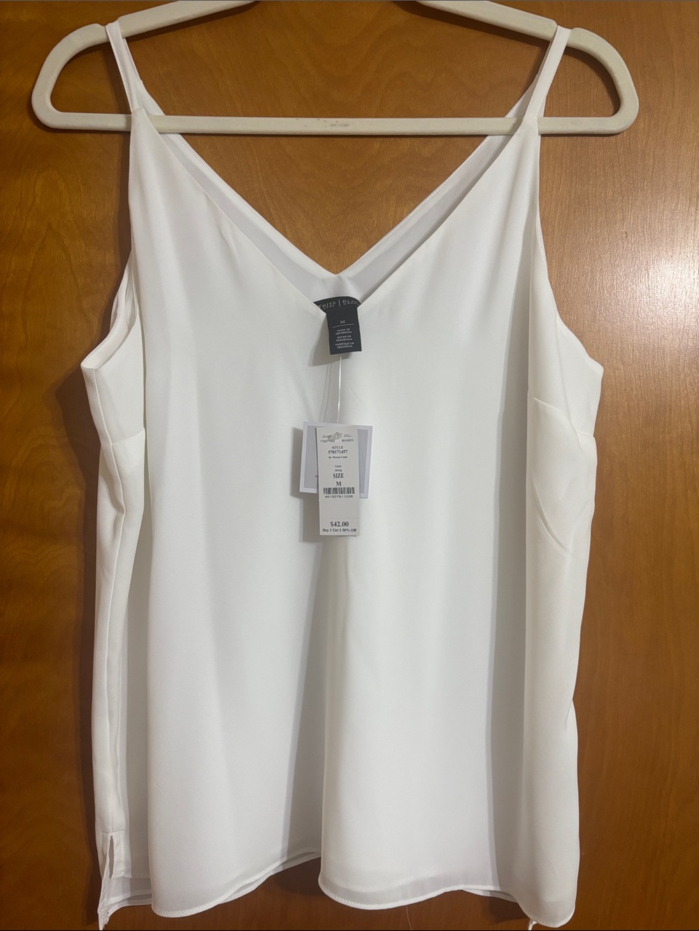 NWT WHBM white cami size M